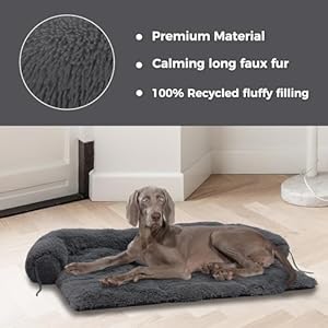   Calming-Dog-Bed-for-Large-Sized-Dog-Dog-Couch-Bed-Cover-Washable-Fluffy-Plush-Dog-Mat-for-Furniture-Protector-for-Dogs-Up-to-100-LbsDark-Grey