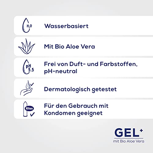 Bio Gleitgel Ritex Gel+ mit Bio Aloe Vera – wasserbasiertes Gleitgel
