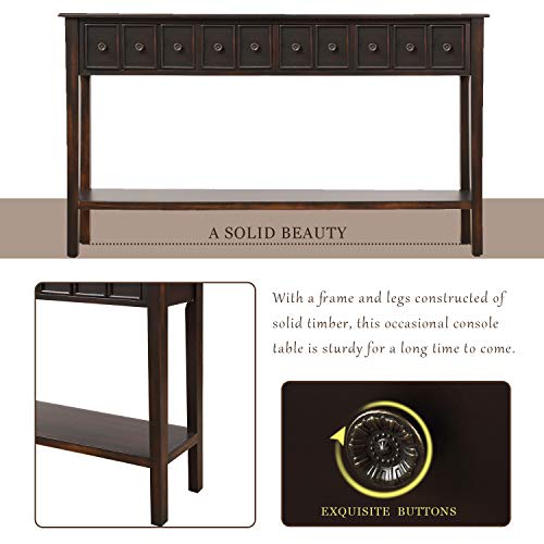 Merax Sofa Table 60 Inch Sofa Table Long Console Table With Drawers And Shelf For Entryway Easy Assembly Hallway Table #TOP3