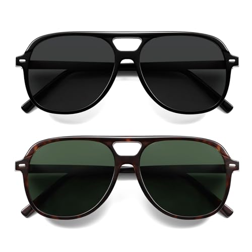 Image of Retro Trendy Polarized Aviator Sunglasses Womens Mens 70s Classic Vintage Oversized Sun Glasses AR82278