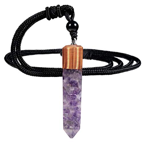 Pendentif orgone cristal guérison hexagonale en pierre naturelle spirituelle et cordon réglable