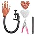 Nail Practice Hand for Acrylic Nails, Flexible Nail Maniquin Hand to Practice Nail Art, Movable Nail Training Hands for Beginners Nail Skills Practicing with 200pcs Fake Nails Tips