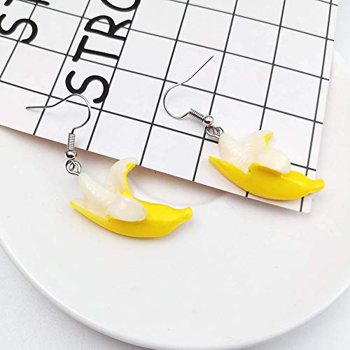 3D Cute Resin Lifelike Fruits Earrings Imitate Food Banana Strawberry Orange Dangle Drop Earrings for Women3