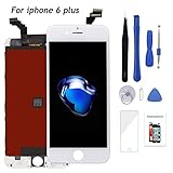 Screen Replacement LCD Display 3D Touch Screen Digitizer for iPhone 6 Plus 5.5 inch White Frame Assembly Set with Repair Tools