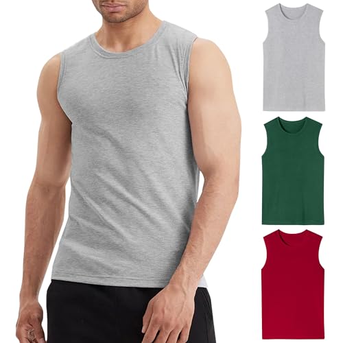 LiKing Pacco da 3 Canotta Uomo,100% Cotone,Tank Top Sportive Allenamento