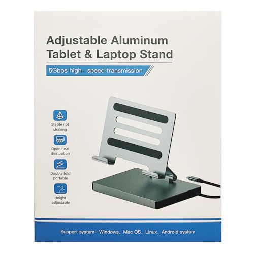 iPad Pro USB C Hub Stand, Adapter for iPad Pro M4 M2 M1 13 12.9 Inch iPad Air Docking Station Foldable with 4K60Hz HDMI, PD Charging, SD/TF Card Reader, 3 USB 3.0, 3.5mm Audio (ST901) (ST901) - Image 10