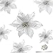 6Pcs 5 Inch Glitter Artificial Wedding Christmas Flowers XMAS Tree Wreaths Decor Ornament Silver