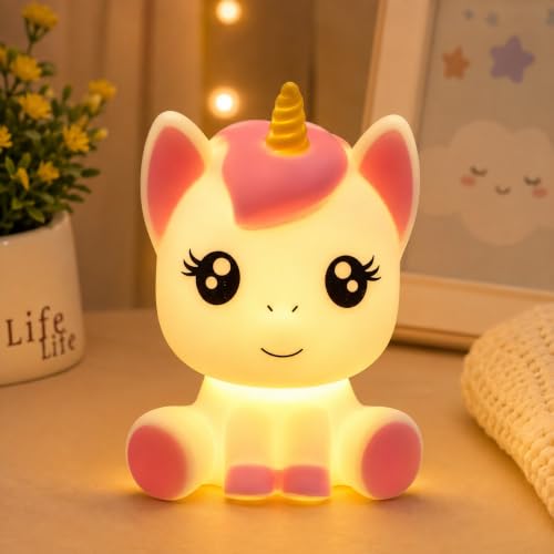 Image of Unicorn Night Light Lamp Battery Operated Table and Desk Decorations Gift Pandas (Unicorn)