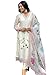 Naixa Women's Offwhite Premium Organza Embroidered Straight Kurta with Viscose Rayon Pant and Premium Organza Printed Dupatta Sets (S-Falak-Offwhite-S)