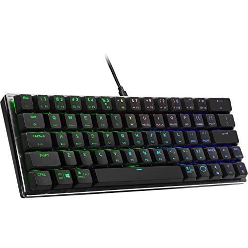 Image of Cooler Master SK620 60% Gunmetal Mechanical Keyboard with Low Profile Brown Switches, New and Improved Keycaps, and Brushed Aluminum Design