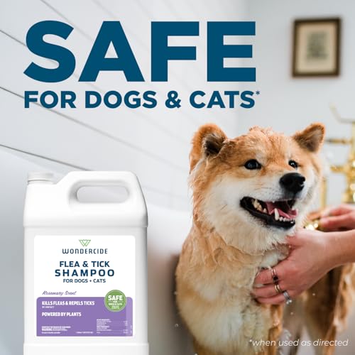 Image of Wondercide - Flea & Tick Shampoo for Dogs and Cats - Flea and Tick Treatment with Natural Essential Oils - for Pets Over 4 Months - Powered by Plants - Rosemary - 128 Fl oz
