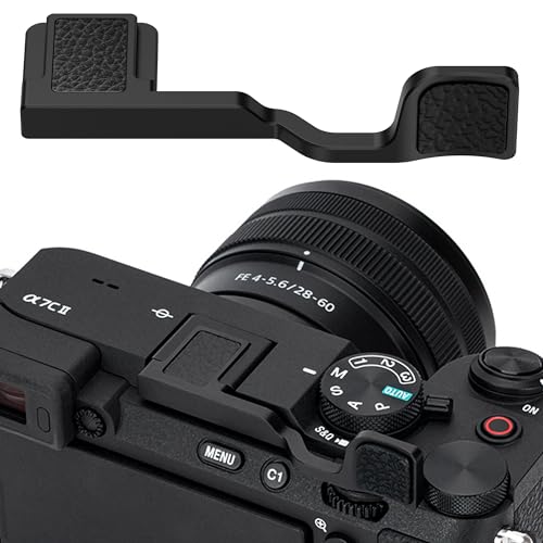 Image of JJC A7CII A7CR Thumb Grip, Metal Thumb Up Grip for Sony A7C II A7C R Camera with Hot Shoe Cover Protector Thumb Rest Support Holder, Silver, Hot Shoe