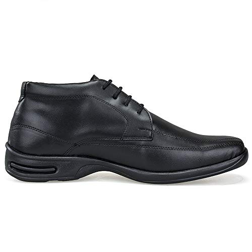 Sapato Social Conforto Masculino de Cano Alto com Cadarço Preto