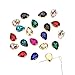 48 Pcs Sew On Crystal Rhinestone Tear Drop Flatback Gold Setting Sew On Crystal by Choupee (MIXED COLOR, 13 X 18 MM)