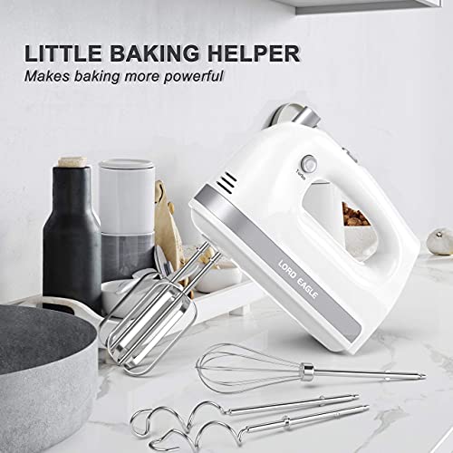 Lord Eagle Hand Mixer Electric Handheld 400W, 5-Speed Lightweight Kitchen Mixer with Storage Case, 5 Stainless Steel Attachments for Baking Cake Egg Cream Food Beater, Turbo+Eject Button by Lord Eagle - Image 9