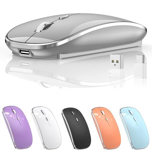 Halpilt Wireless Mouse Chargeable Portable Silent USB and Type-C Dual Mode Wireless Mouse...