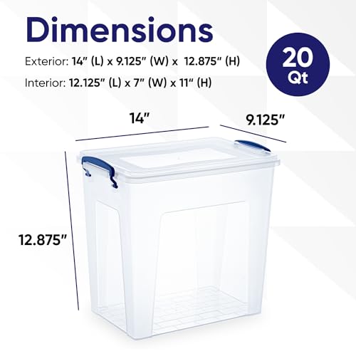 Image of Superio Storage Bins with Lids, Clear Plastic Containers for Organizing, Stackable Totes, BPA Free, Odor Free, Organizer Boxes for Home, and Dorm (2 Pack, 14.25 Qt)