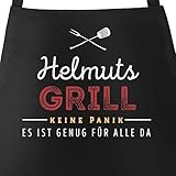 Hungrige Mäuler, gierige Blicke und Gedränge um die ersten Steaks - aber keine Sorge, denn er hat alles unter Kontrolle. Der Grillmeister hat genug Würstchen und Steaks auf dem Rost, hier verhungert keiner. Die Grillschürze mit eigenen Namen: [Name] Grill - keine Panik, es ist genug für alle da