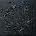 A La Maison Ceilings R14 Victorian Pre-Painted Foam Glue-up Ceiling Tile (129.6 sq. ft./Case), Pack of 48, Black Matte