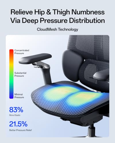 Image of Hbada E3 Pro 2026 Edition Ergonomic Office Chair, Mesh Desk Chair with 3-Zone Floating Lumbar Support, Upgraded 4D Headrest, 720 Armrests, Black