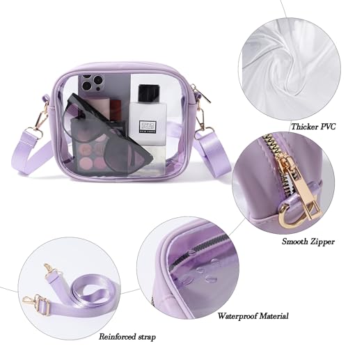 Image of TOBVZOO Clear Bag Stadium Approved, Crossbody Transparent Bag for Concerts Sports Events, Purses for Men & Women