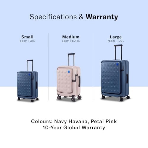 Image of Samsonite Red TOIIS M Expandable 75 Cms Large Check-in Polycarbonate Hard Sided 8 Wheel Spinner Luggage /Suitcase /Trolley Bag (Petal Pink) (Double Wheel), Pink