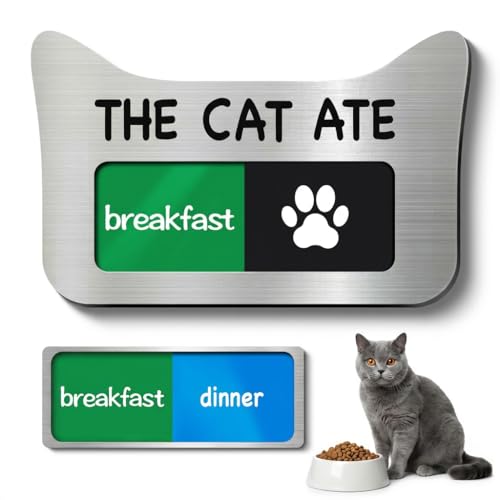 Cat Feeding Reminder Sign with Magnet, Pet Feed Tracker with