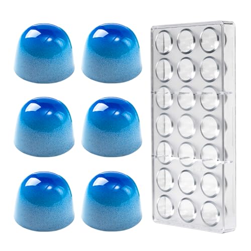 Polycarbonate Bullet Shape Chocolate Mold - 21 Cavity (12g Each) - for Bonbons, Candy, Baking - Pastry Tool