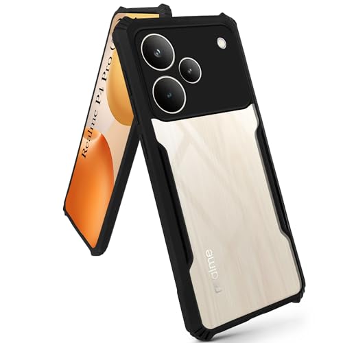 Image of Jkobi Hybrid Back Cover Case for Realme P4 Pro (Shockproof with Polycarbonate Clear Panel | Professional Black)