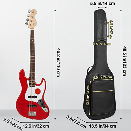 Muscab Bass Guitar Bag 7Mm Padding Waterproof Electric Bass Case, Electric Bass Gig Bag Backpack With Neck Strap And Pockets, Black #TOP2