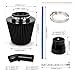 BARTOO 3'' Cold Air Intake Kit Aluminum Automotive Cold Air Intake Pipe Filter Induction Flow Hose Pipe Kit, Black