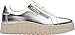 Clarks Women’s Mykah Joy Platform Fashion Sneaker, Silver Leather, 7.5