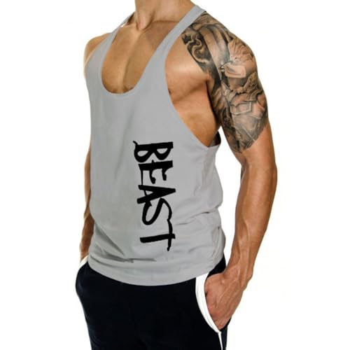 Men's Tank Tops Sleeveless Shirts Y-Back Gym Workout Stringer Tank Tops Bodybuilding Fitness T-Shirts4
