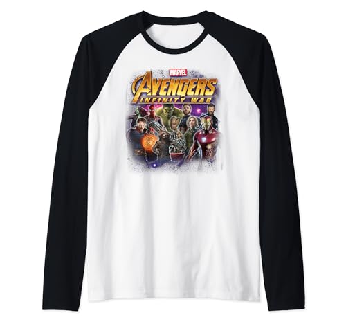 T-shirt Avengers Marvel style baseball raglan imprimé graphique pour les fans de comics