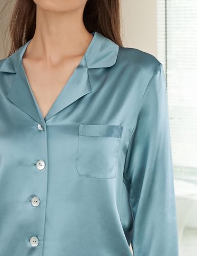 Image of LilySilk Silk Pajamas for Women Pure Full Length Long 22 Momme 100% Mulberry Silk Luxury