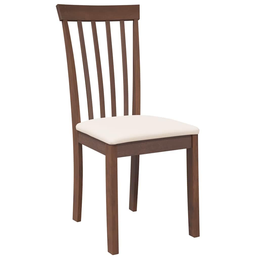 vidaXL Sedie da Pranzo con Cuscini 2pz Marrone Legno Massello di Hevea, sedia da pranzo, sedia da cucina, sedile da pranzo, sedia, sedia da soggiorno