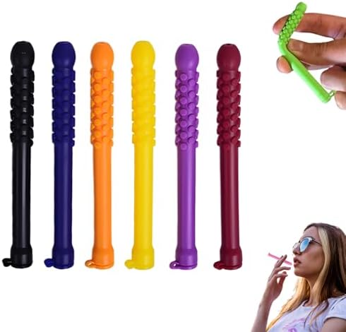 6PCS Chewable Essential Oil Breath Stick, Essential Oil Breather, Quit Smoking Chew Sticks, Can Taken Anywhere for Focus Clear, Natural Alternative to Reduce Urge