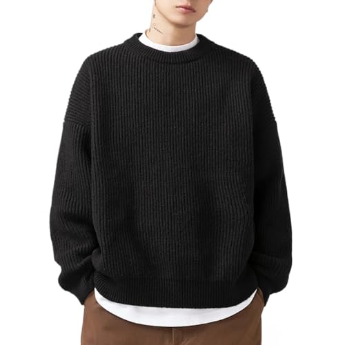 Men's Vintage Grandpa Aesthetic Sweaters Crewneck Knitted Sweatshirt Pullovers Y2K Grunge Clothing Korean Streetwear