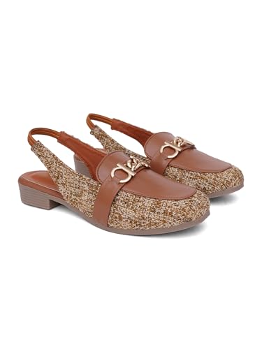Image of TRYME Elegant Low Heel Mules for Women | Comfortable Slingback Shoes for Daily & Office Wear