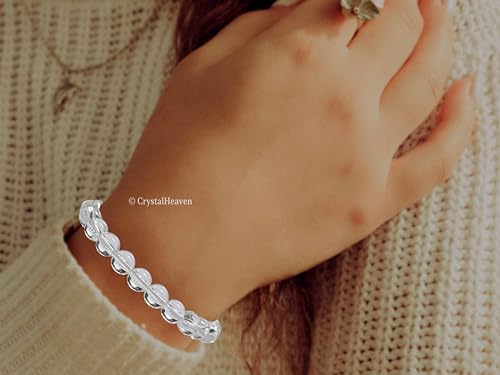 Image of Certified Clear Quartz Bracelet for Women Men with Healing Crystal