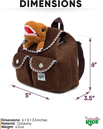 image for Naturally KIDS Dinosaur Mini Backpack for Kids, Mini Backpack for Todd
