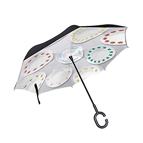 Porte-parapluie inversé design intérieur support parapluie poignée en C robuste