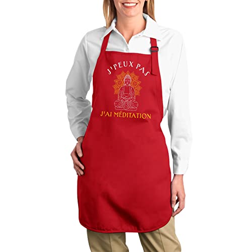 Tablier cuisine premium Buddha brodé textile haute qualité