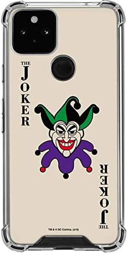 Skinit Clear Phone Case Compatible with Google Pixel 5 - Officially Licensed DC Comics The Joker Calling Card Design