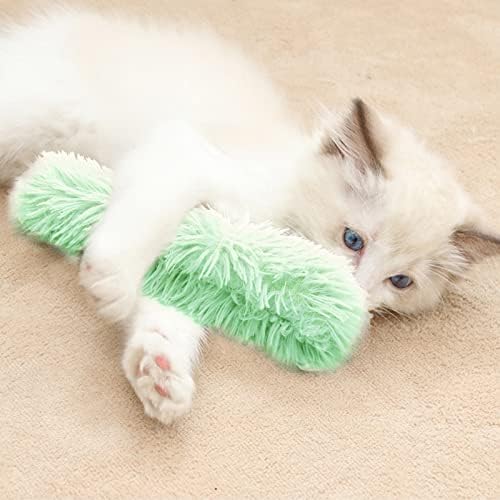 Pinenuts 3 Pcs Cat Catnip Toys, Interactive Cat Teeth Toy with Catmint & Crinkle Pillow Plush for Indoor Cats Kittens Scratch Chewing Teeth Grinding(Green + Grey + Yellow)