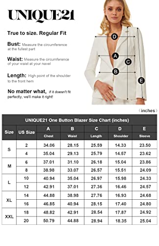 Unique 21 Women's One Button Boyfriend Blazer For Work Casual - Ladies Jackets Outfits Suits For Work (12, Black) #TOP3
