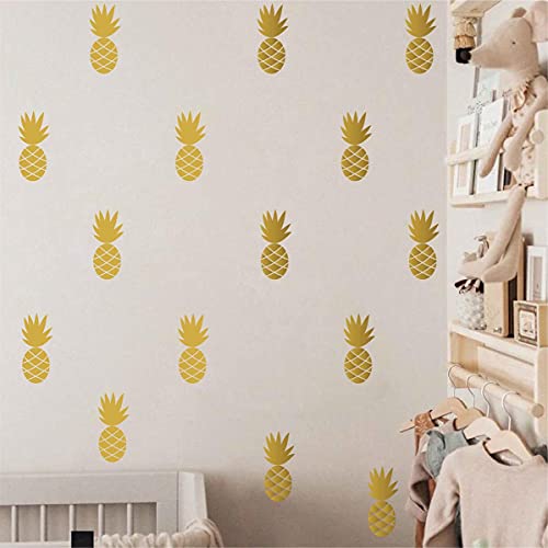 40 vinilos decorativos de piña dorada para pared