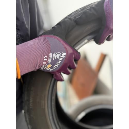 ATG ATGMDRY56-425-10 MaxiDry 56-425-10 odporne na ciecze rękawice z pianki nitrylowej z powłoką dłoni