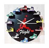 TRYFanSty Sportfan-Wanduhr mit 3D-Basketballschuhen, Moderne, stilvolle Sneaker-Uhr, Heimdekoration, Kunst, Heimbüro, Dekoration for Jungen und Freunde (Color : A)