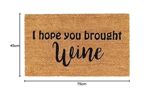 Image of Onlymat Funny Printed Anti-Slip Doormat (Black and Brown) Rectangular Shaped Entryway Rug Natural Coir Material with PVC Backing for Outdoor Entrance Home Multipurpose Mats Floor Door Hall Drawing Room Living Room (75cm x 45cm)